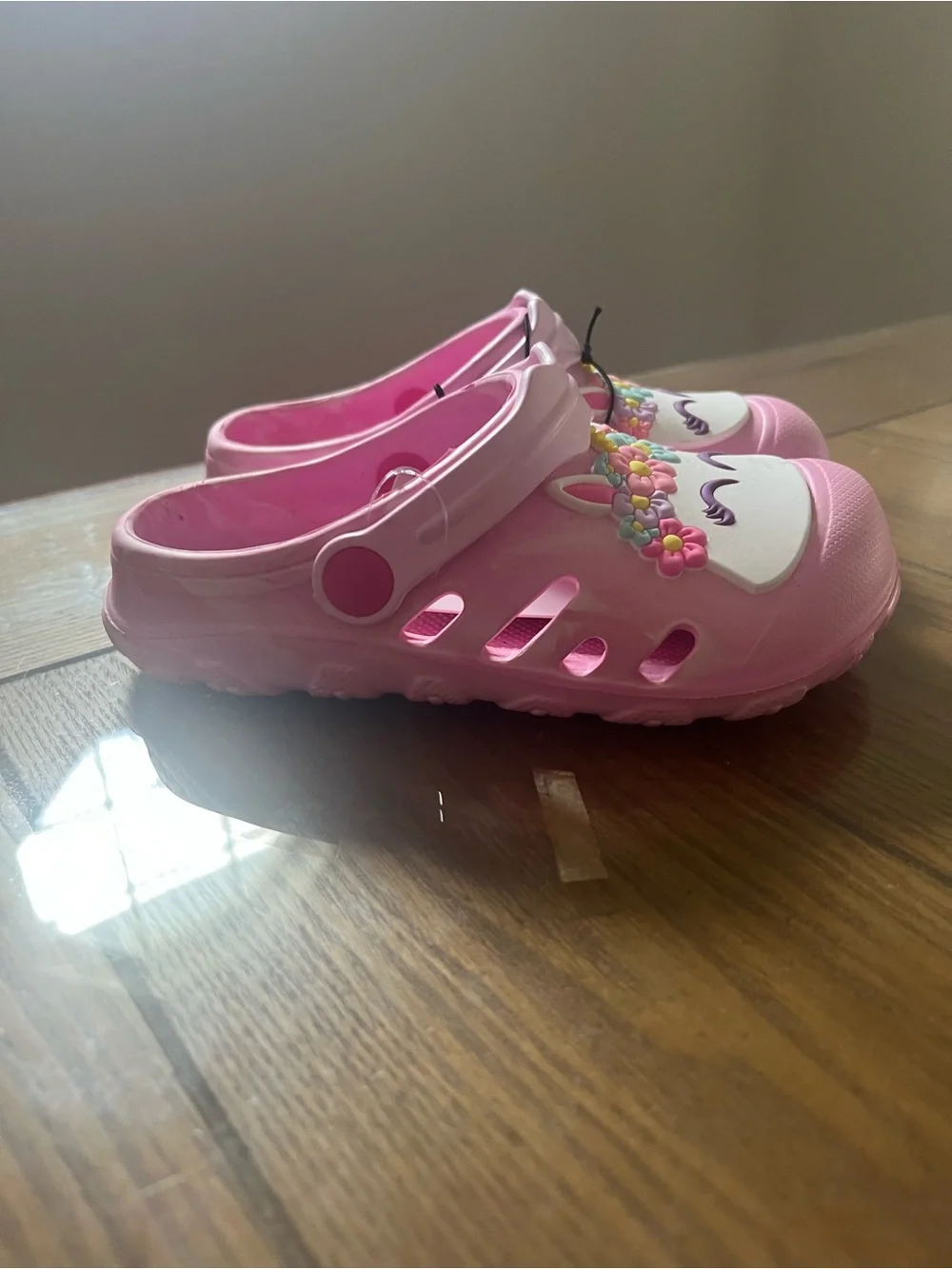 Toddler Girls UNICORN CLOG SHOES Water Friendly Size 12 Pink Back Strap Kids